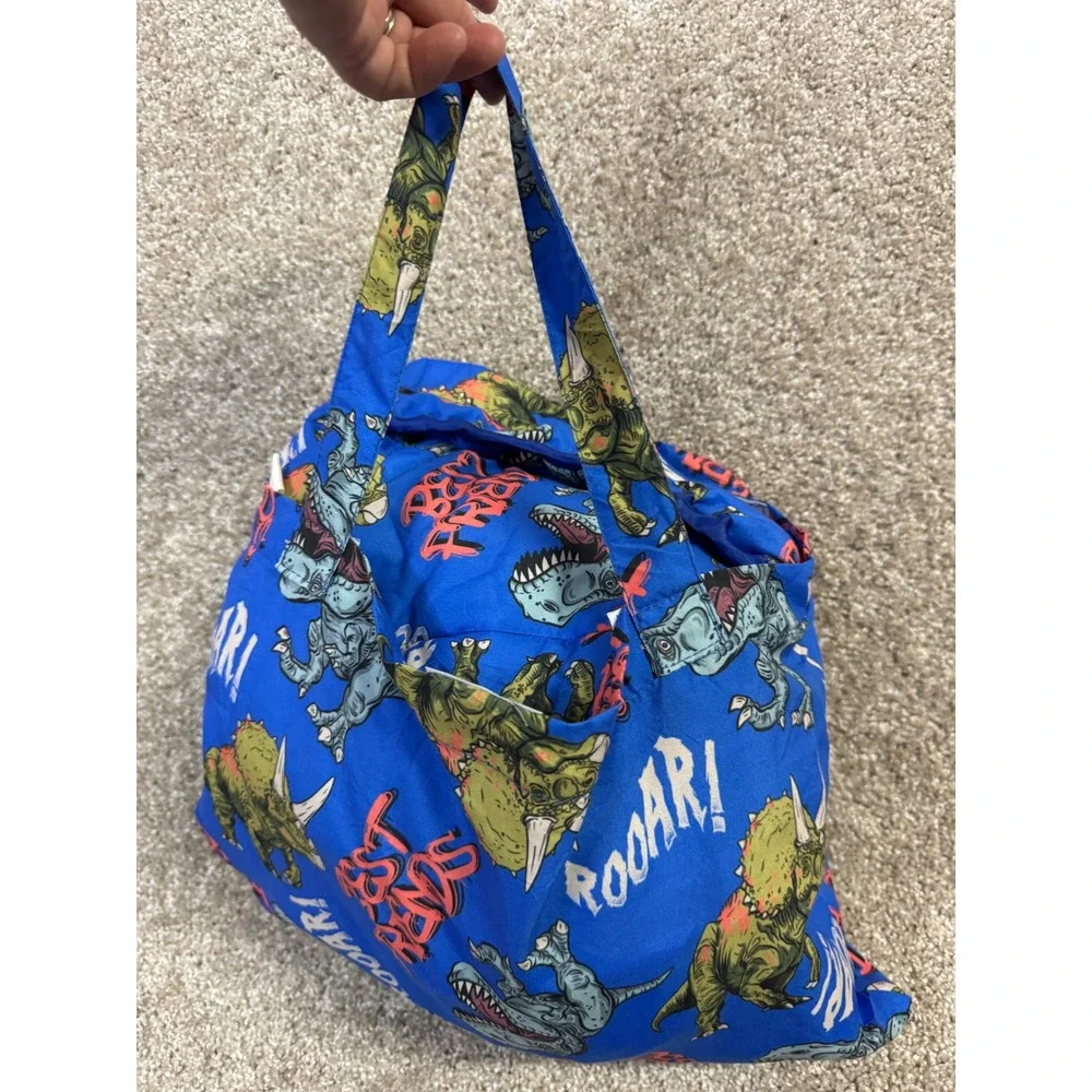 Blue Dinosaur Shopping Cart Cover T-Rex Triceratops Padded Portable Travel Bag